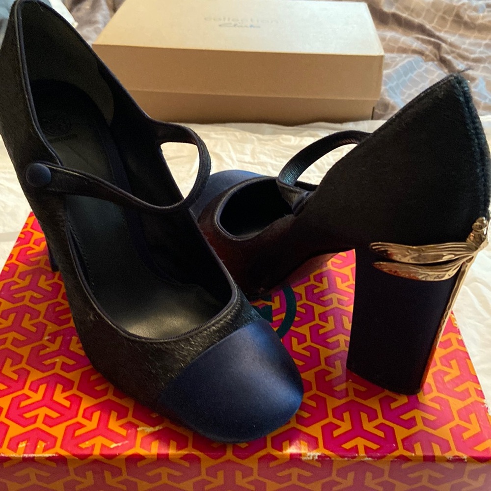 Tory Burch Imogene (Mary Jane) 10 Navy Pump BNWT